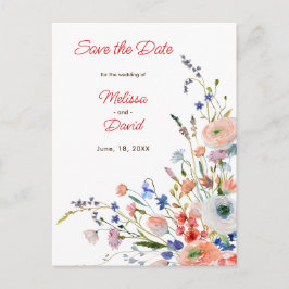 Postal Boda floral elegante
