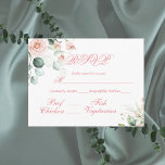 Postal Boda Floral Elegante Guión Rosa Presupuesto RSVP<br><div class="desc">Elegante postal floral RSVP color de agua rosa con eucalipto suave y un hermoso guión elegante y una simple tipografía. Un matrimonio tan simple y a la vez de moda. Justo lo que has estado buscando. Una hermosa tarjeta de recordatorio en un formulario postal de presupuesto. Personalizar según sea necesario....</div>