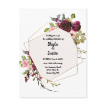 Boda floral geométrica