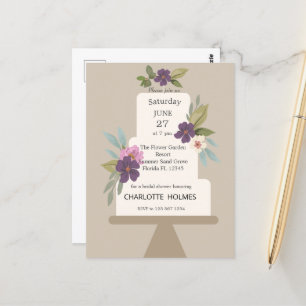 Postal Boda floral moderno con ducha nupcial