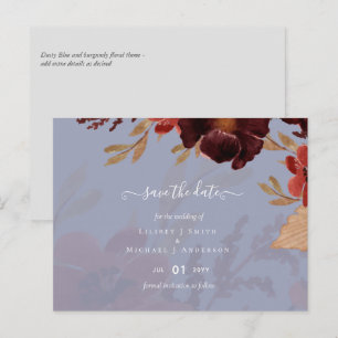 Postal Boda Floral Naranja Borgoña de Otoño con Presupues