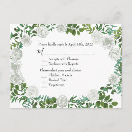 Postal Boda floral rosa blanca y negra