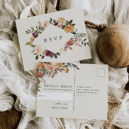 Postal Boda floral Rustic Bloom Watercolor RSVP