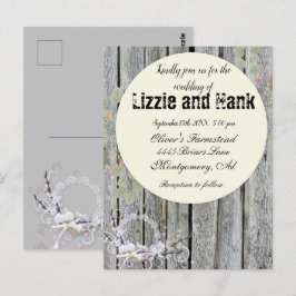 Postal Boda floral rustico elegante
