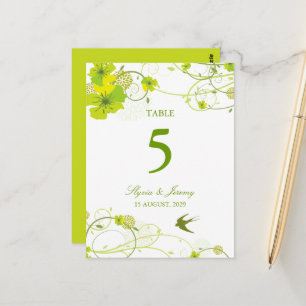 Postal Boda Floral Verde Hibiscus Swirls