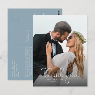 Postal Boda Foto Vid de Rosa Azul Polvorienta Vintage