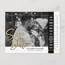 Postal Boda fotográfica de calendario Guardar la fecha