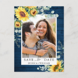 Postal Boda FOTOGRÁFICA de Eucalipto de girasol Salva la