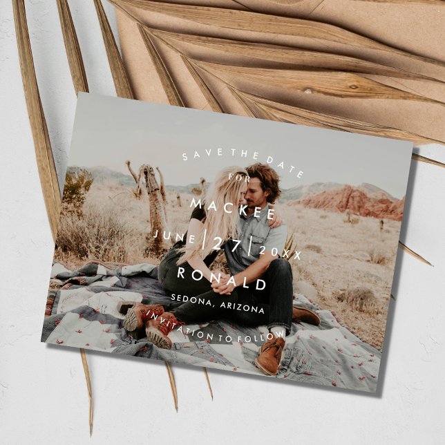 Postal Boda fotográfica de presupuesto Guardar la fecha (Budget Photo Wedding Save the Date Postcard)