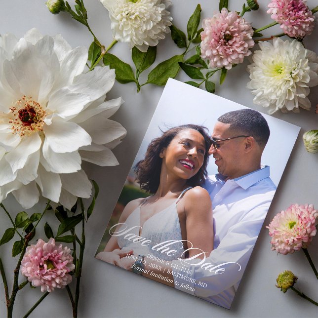 Postal Boda fotográfica de Romance radiante salva la fech (Subido por el creador)