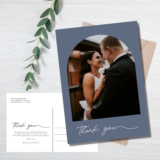 Postal Boda fotográfico de arte moderno Gracias (Subido por el creador)