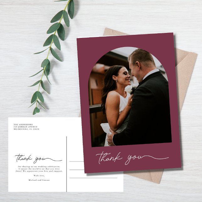 Postal Boda fotográfico de arte moderno Gracias (Subido por el creador)