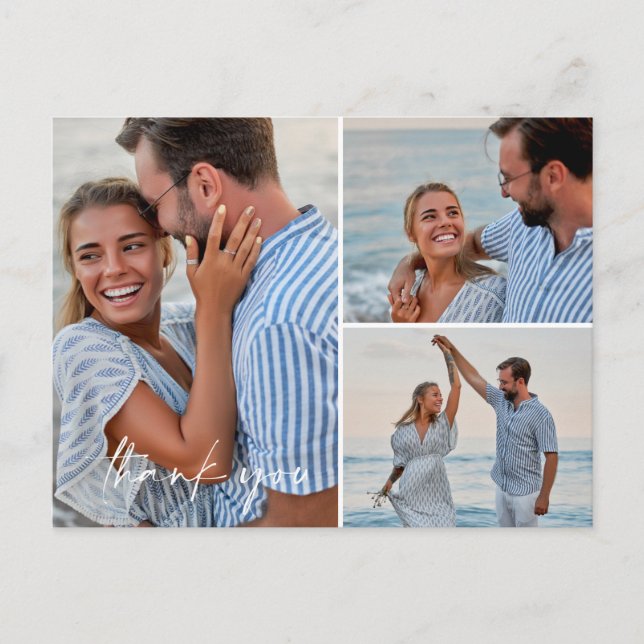Postal Boda fotográfico de Boho Beach Gracias Postcard (Anverso)