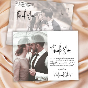 Postal Boda fotográfico de caligrafía presupuestaria Grac