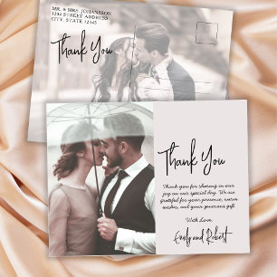Postal Boda fotográfico de caligrafía presupuestaria Grac
