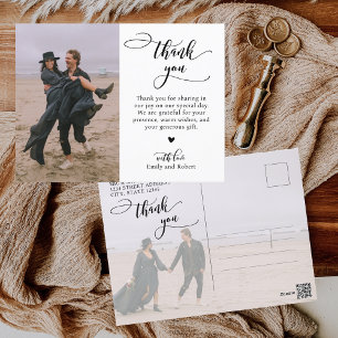 Postal Boda fotográfico de caligrafía presupuestaria Grac