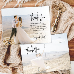 Postal Boda fotográfico de caligrafía presupuestaria Grac