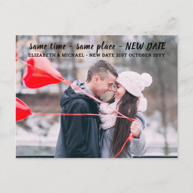 Postal Boda fotográfico de la FECHA NUEVA (Anverso)