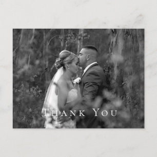 Postal Boda fotográfico de par B/W Gracias Postcard