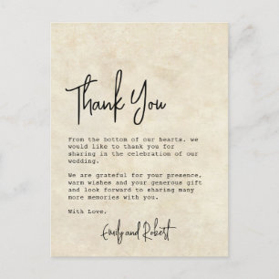 Postal Boda fotográfico elegante de tipografía presupuest
