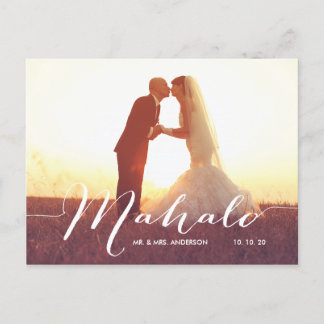 Postal Boda fotográfico Mahalo 2 Gracias Postcard