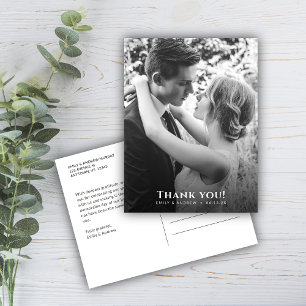 Postal Boda fotográfico minimalista de B&W