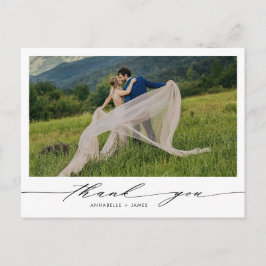 Postal Boda fotográfico minimalista Gracias