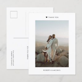 Postal Boda fotográfico Minimalista moderno Gracias