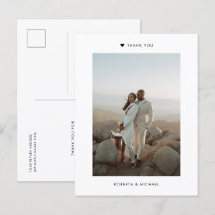 Postal Boda fotográfico Minimalista moderno Gracias