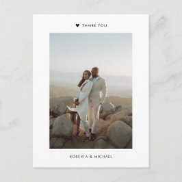 Postal Boda fotográfico Minimalista moderno Gracias