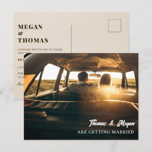 Postal Boda fotográfico minimalista simple