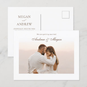 Postal boda fotográfico minimalista y elegante