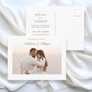 Postal boda fotográfico minimalista y elegante