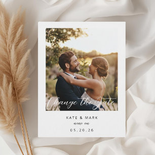 Postal Boda fotográfico moderno cambia la fecha