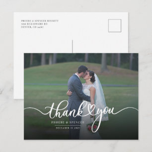 Postal Boda fotográfico moderno Gracias