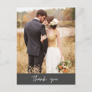 Postal Boda fotográfico moderno Gracias