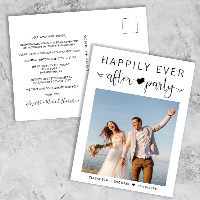 Postal Boda fotográfico moderno tras recepción de Fiestas (Subido por el creador)