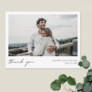 Postal Boda fotográfico Personalizado simple y moderno Gr