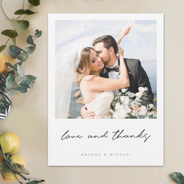 Postal Boda fotográfico Personalizado simple y moderno Gr (Subido por el creador)