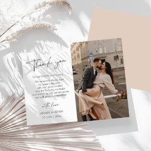 Postal Boda fotográfico sencillo con guión simple de Rubo