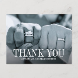 Postal Boda fotográfico sencillo y elegante Gracias Postc