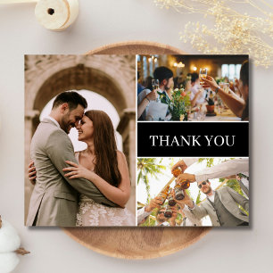 Postal Boda fotográfico simple gracias