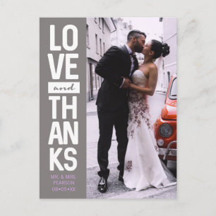 Postal Boda fotográfico vertical personalizado "amor y ag