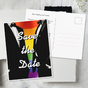 Postal Boda Gay Moderna y Elegante Arcoíris