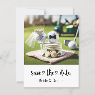 Postal Boda Golfer Ahorra la fecha para poner verde