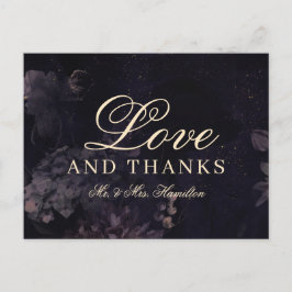 Postal Boda gótico de la flor morada oscura Boho