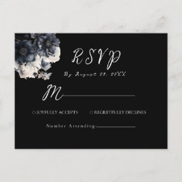 Postal Boda gótico oscuro de Halloween negro RSVP
