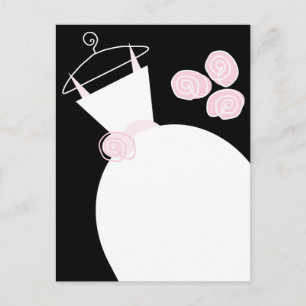 postal boda Gown Pink black pastel