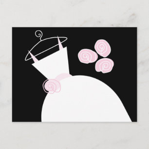 Postal Boda Gown Pink black pastel horizontal