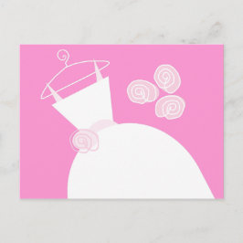 Postal Boda Gown Pink postcard horizontal